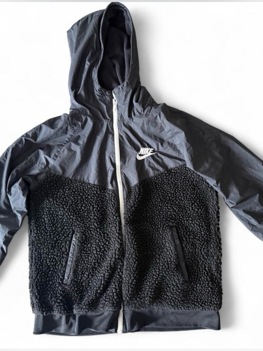 Nike Kids Black Hooded Sherpa & Windbreaker Jacket